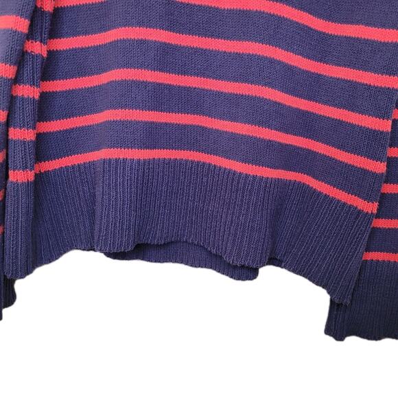 Tuckernuck Womens Blue Red Stripe Crew Neck Long Sleeve Sweater Size XS Preppy - Picture 3 of 10